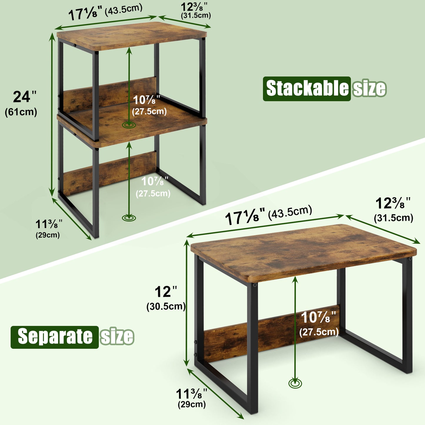 B2B 2 Pack Printer Stand for Desk, Shelf Organzier. KS001×2
