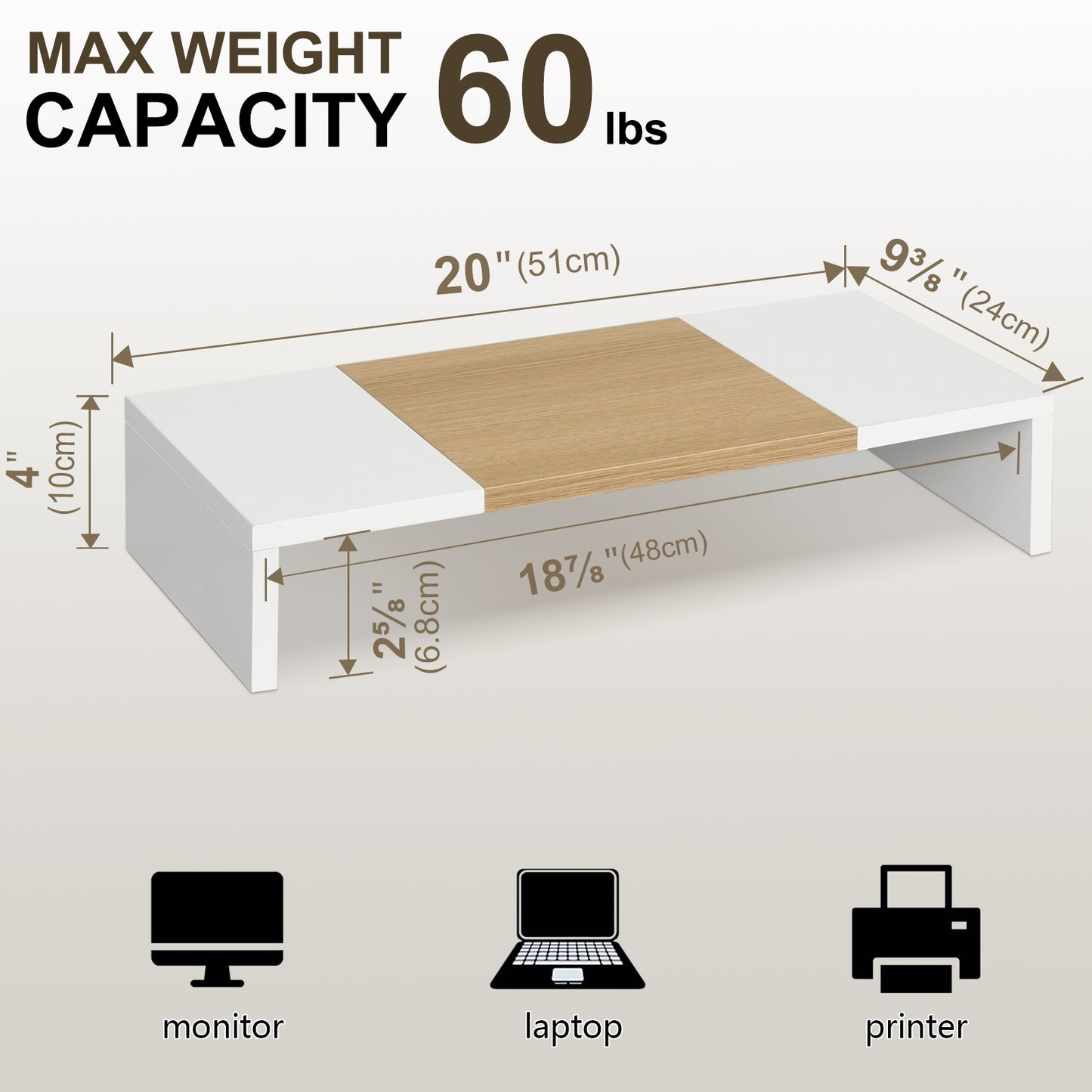B2B 20 Inch Monitor Stand Riser.  DS500