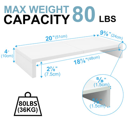 B2B 2-Pack 20" Wood Monitor Stand Riser with Keyboard Shelf. DS500X2