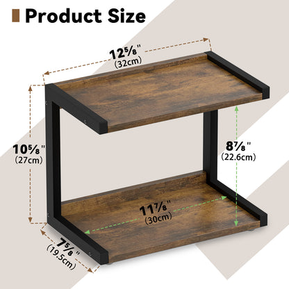 12.6"×7.7" 2-Tier Wood Counter Shelf, Kitchen Spice Rack Organizer. KS0021