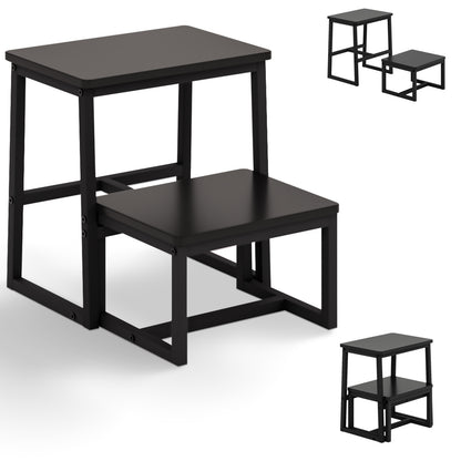 B2B Two Step Stool for Adults,Holds up to 500Lb,Wooden&Metal Frame. SK402