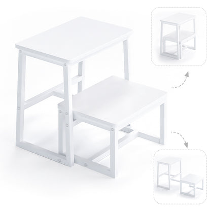 B2B Two Step Stool for Adults,Holds up to 500Lb,Wooden&Metal Frame. SK402