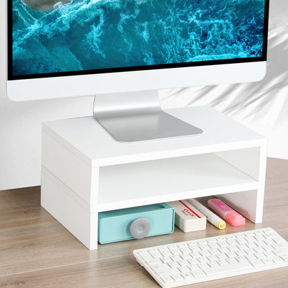 B2B 2 pack 14.2 inch  Wood Monitor Stand Riser with Storage. DS400x2