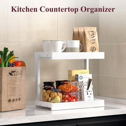 2 Tier 15.75"x8.9" Large Countertop Shelf Organizer Spice Rack. KS0022
