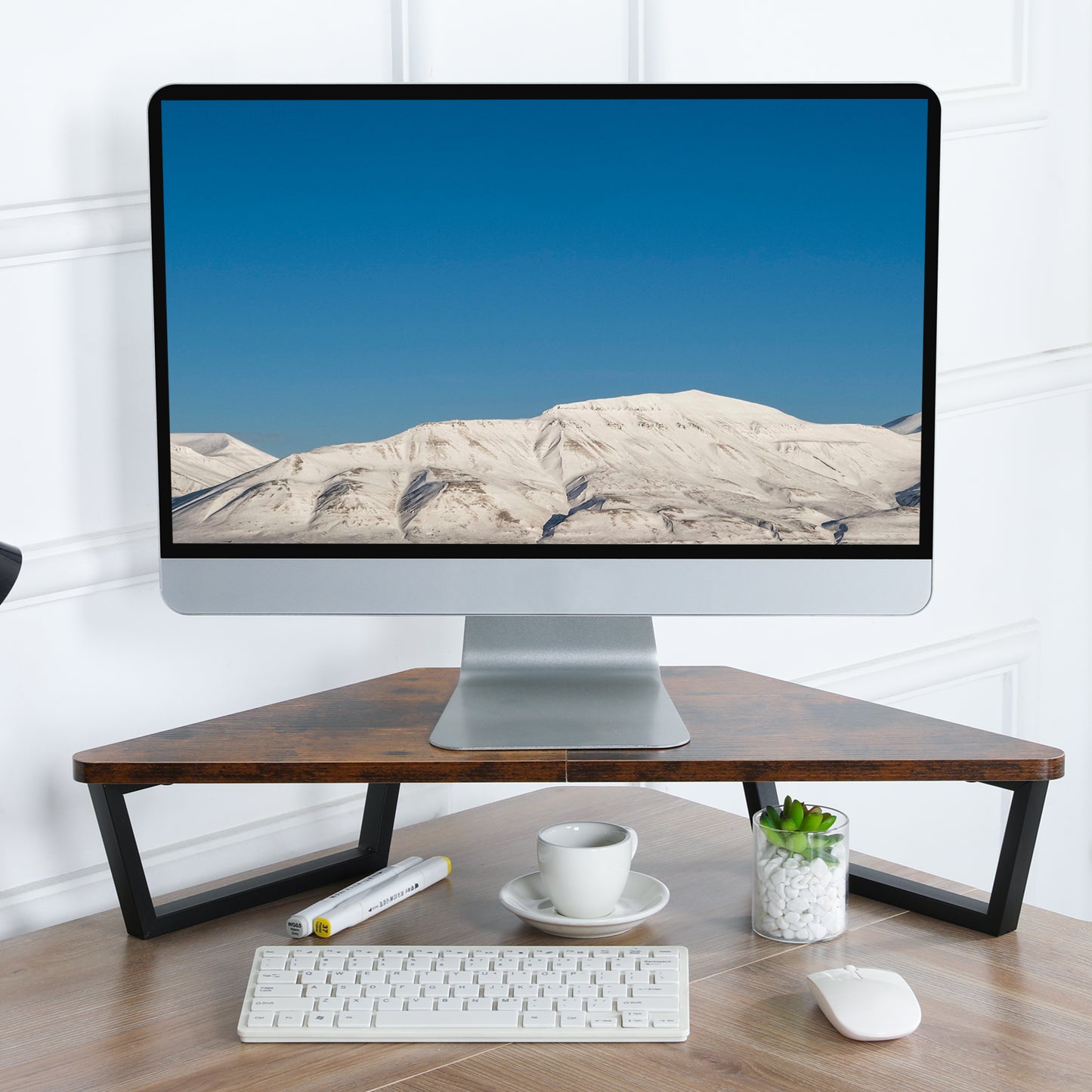 26 inch Triangle Monitor Stand Riser, Desktop Corner Shelf. DST600