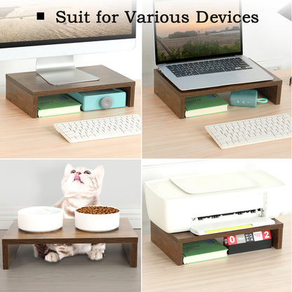 B2B 2 pack 14.2 inch  Wood Monitor Stand Riser with Storage. DS400x2