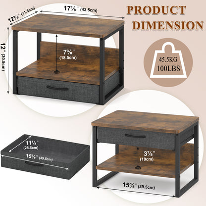 B2B Printer Stand with Storage Drawer for Desk, 2-Tier Desktop Shelf Organzier. KS0011