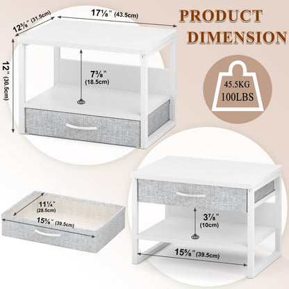 B2B Printer Stand with Storage Drawer for Desk, 2-Tier Desktop Shelf Organzier. KS0011