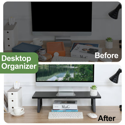 24 inch Dual Monitor Riser, Wood & Steel Desktop Riser Desk Organization. DS101