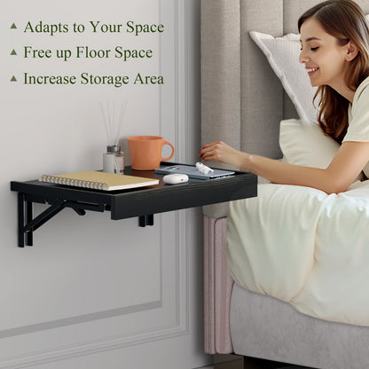 16.5''x12'' Wall Mounted Folding Bedside Shelf, Space Saving Tray. RSW430