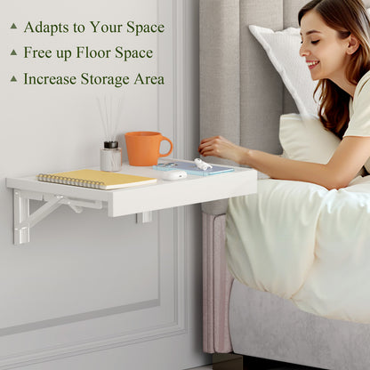 16.5''x12'' Wall Mounted Folding Bedside Shelf, Space Saving Tray. RSW430