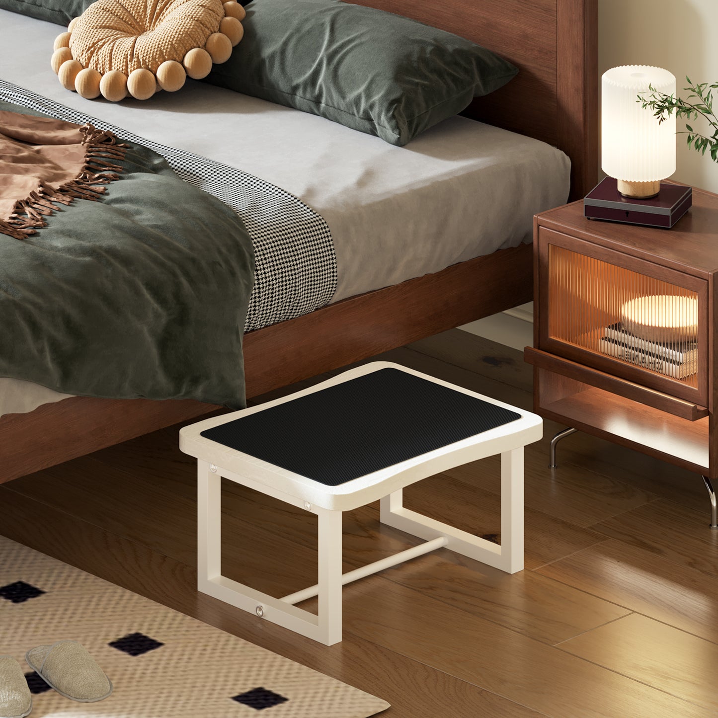 B2B Wooden&Metal Step Stool for Adults & Kids, 500 Lbs Capacity. SK400