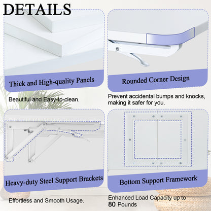 23.6"W x 11.8"D Folding Wall Table, Floating Desk for Small Spaces. RSW630