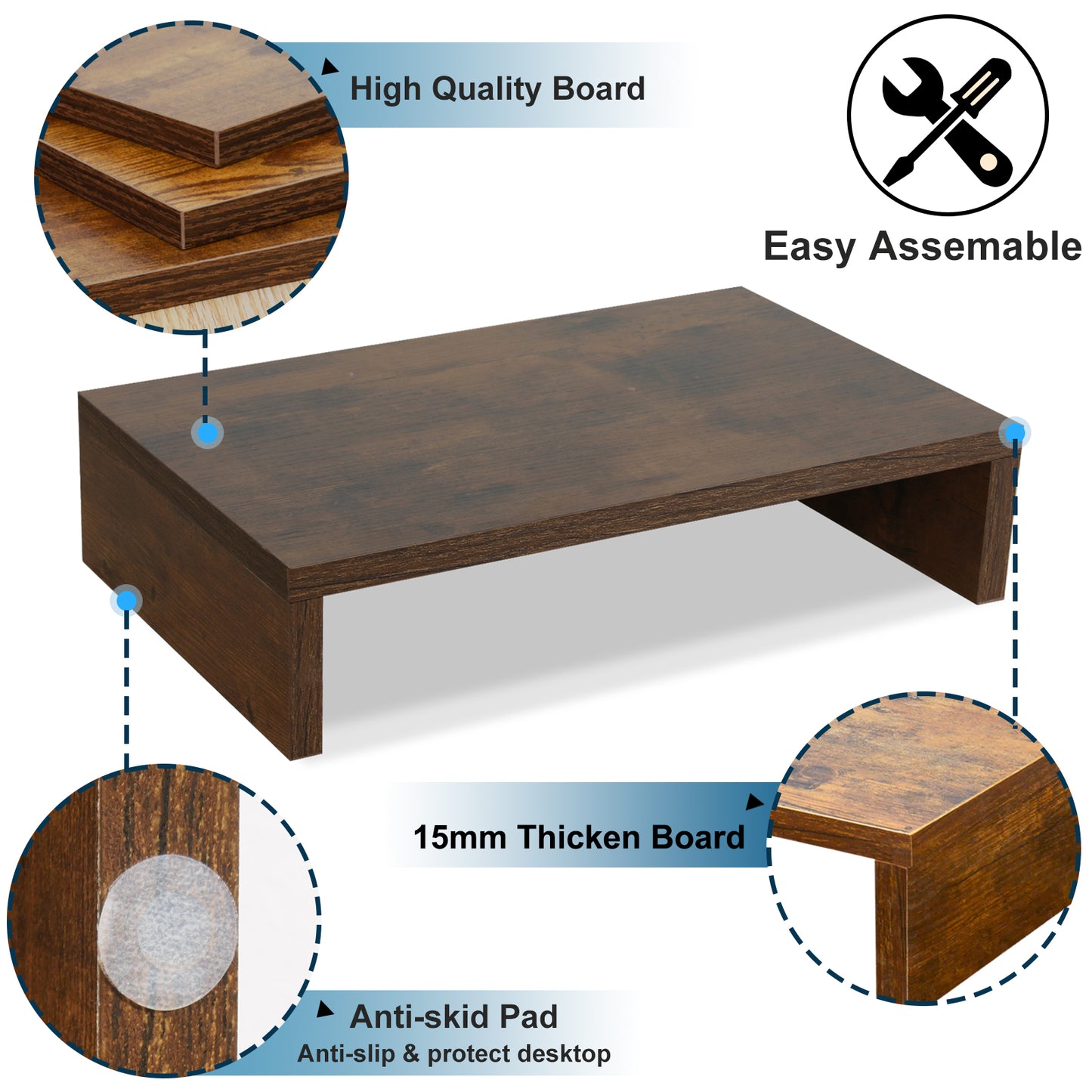 14.2 inch Wood Monitor Stand Riser. DS400