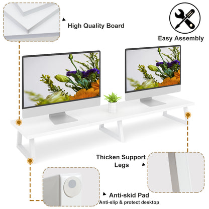 42 inch Large Dual Monitor Riser, Wood & Steel Desktop Riser Desk Organization. DS100
