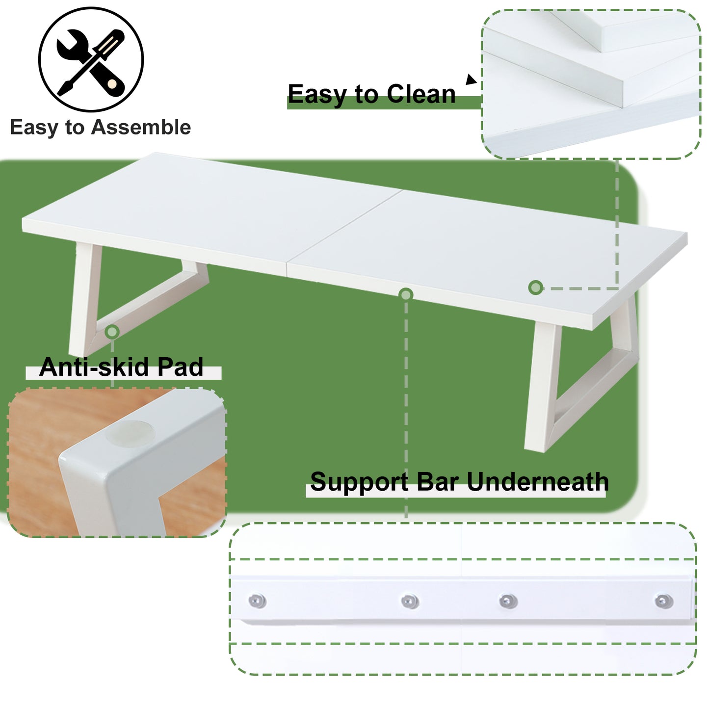 24 inch Dual Monitor Riser, Wood & Steel Desktop Riser Desk Organization. DS101