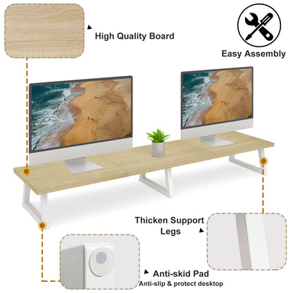 42 inch Large Dual Monitor Riser, Wood & Steel Desktop Riser Desk Organization. DS100