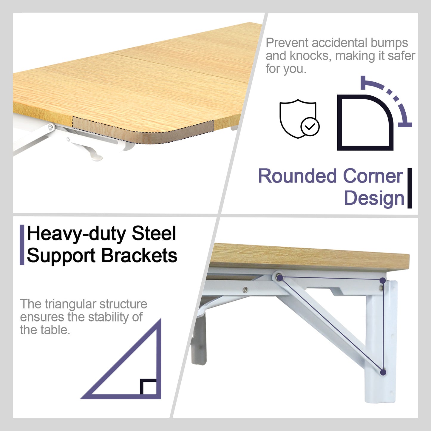 22"W x 15.7"D Wall Mounted Folding Table, Floating Desk for Small Spaces. RSW640