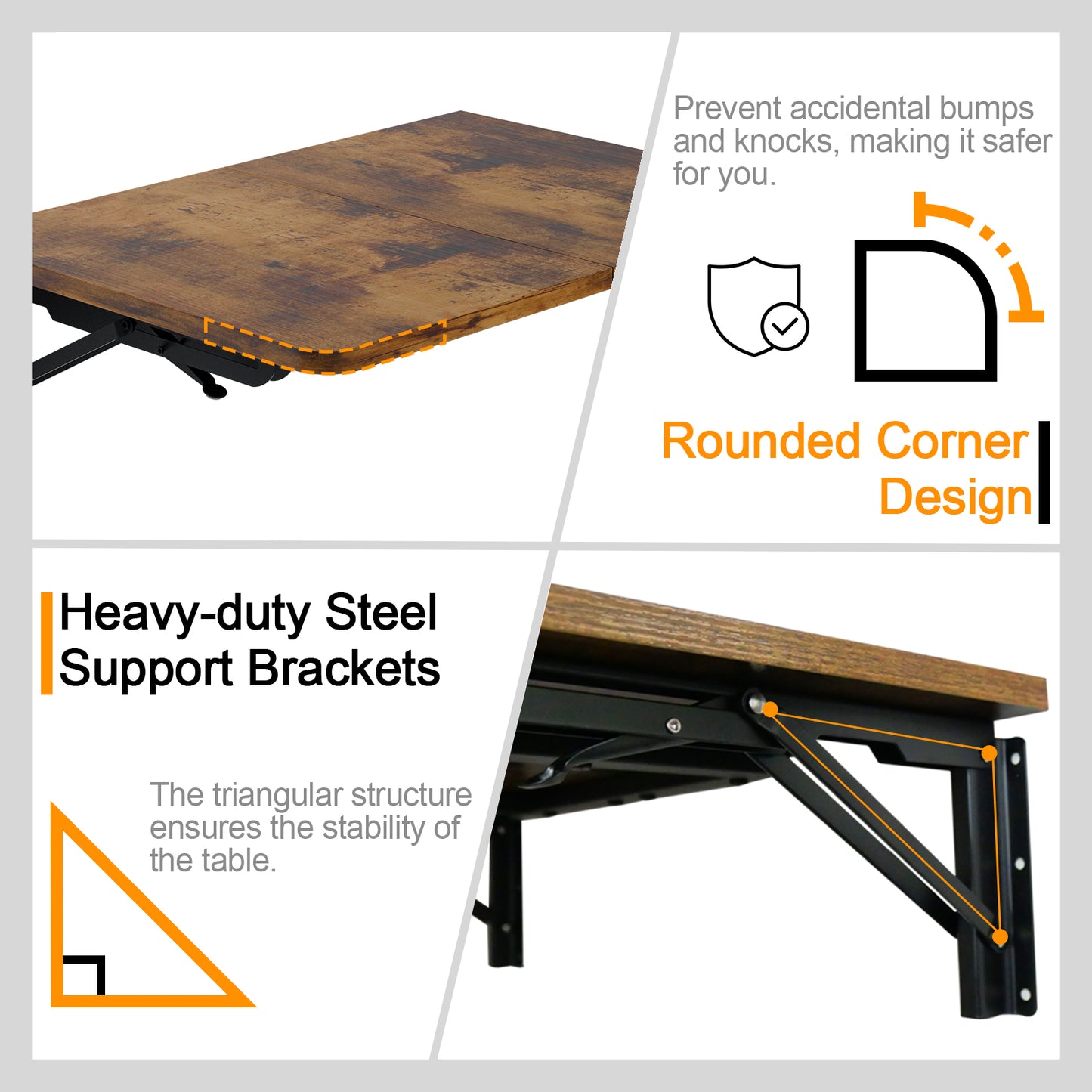B2B 22"W x 15.7"D Wall Mounted Folding Table, Floating Desk for Small Spaces. RSW640