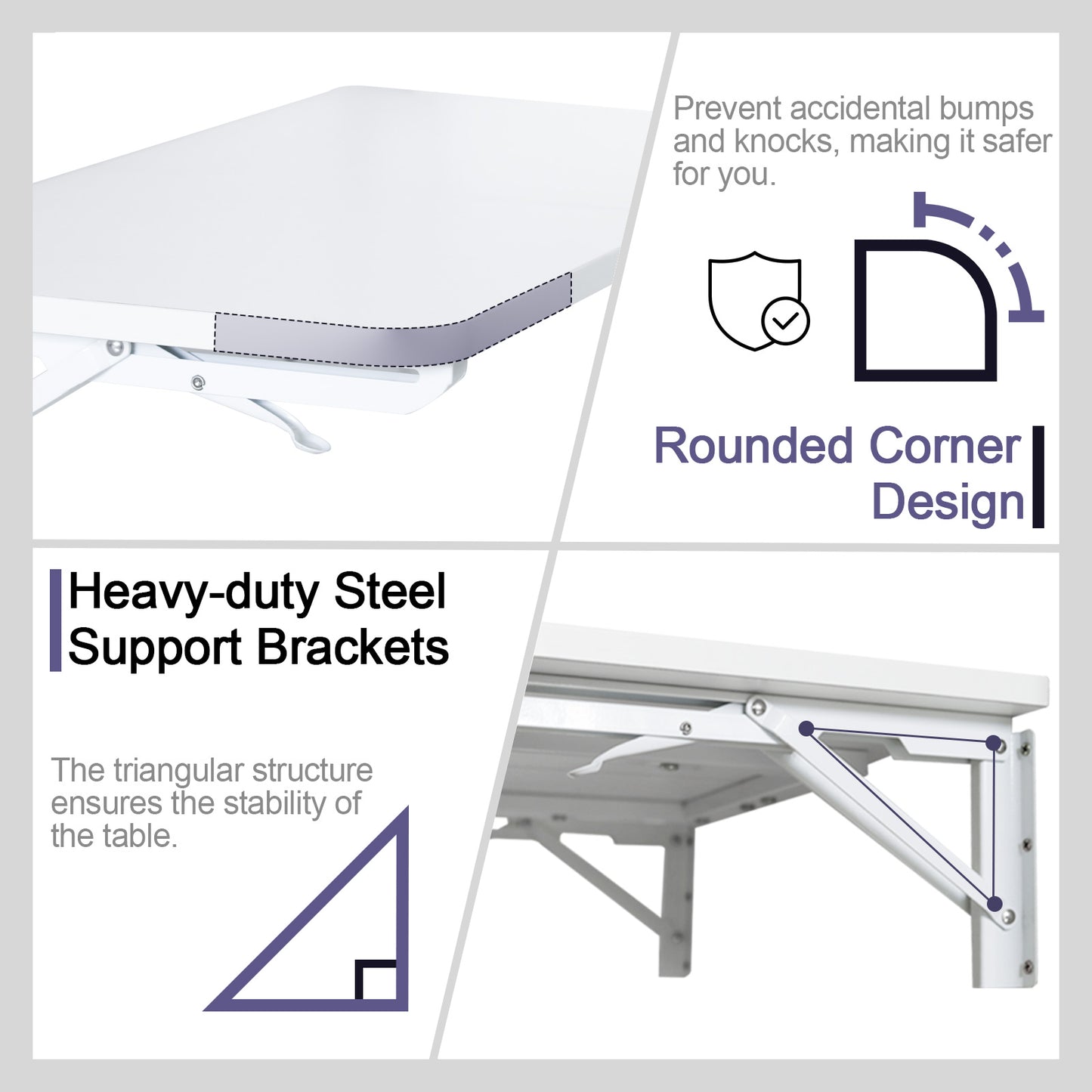 22"W x 15.7"D Wall Mounted Folding Table, Floating Desk for Small Spaces. RSW640