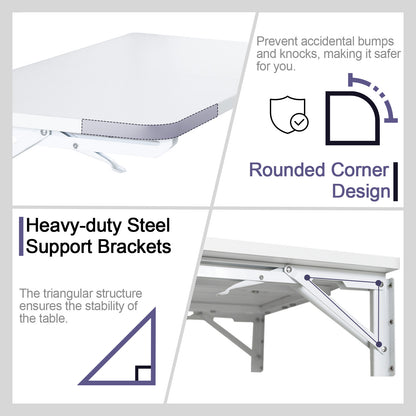 22"W x 15.7"D Wall Mounted Folding Table, Floating Desk for Small Spaces. RSW640
