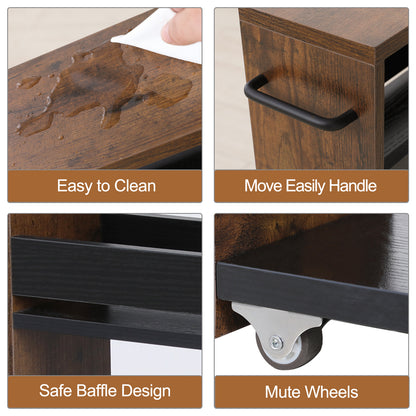 4-tier slim storage cart with handles, a pull-out rolling multifunctional cart suitable. KS4