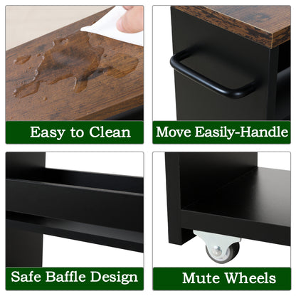 4-tier slim storage cart with handles, a pull-out rolling multifunctional cart suitable. KS4