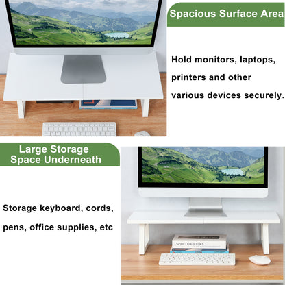 24 inch Dual Monitor Riser, Wood & Steel Desktop Riser Desk Organization. DS101