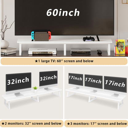 42 inch Large Dual Monitor Riser, Wood & Steel Desktop Riser Desk Organization. DS100