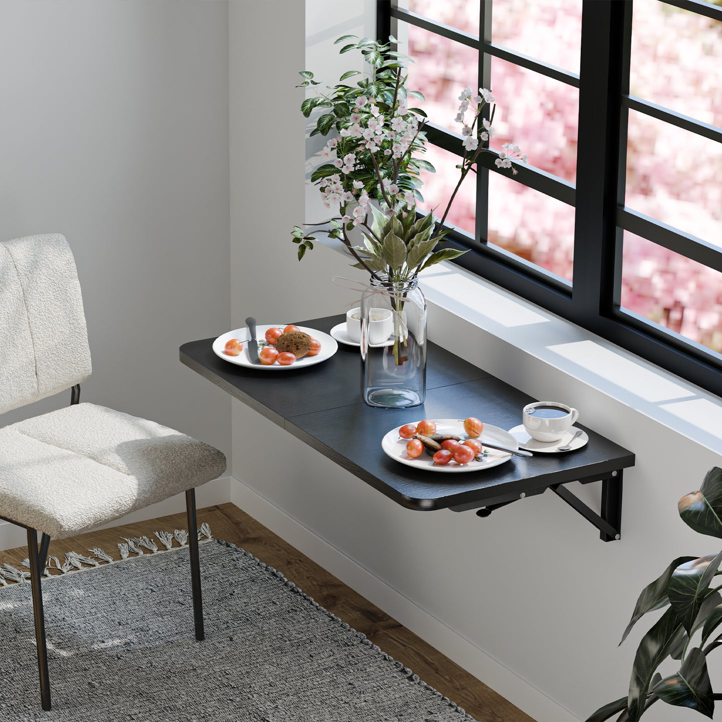 23.6"W x 11.8"D Folding Wall Table, Floating Desk for Small Spaces. RSW630