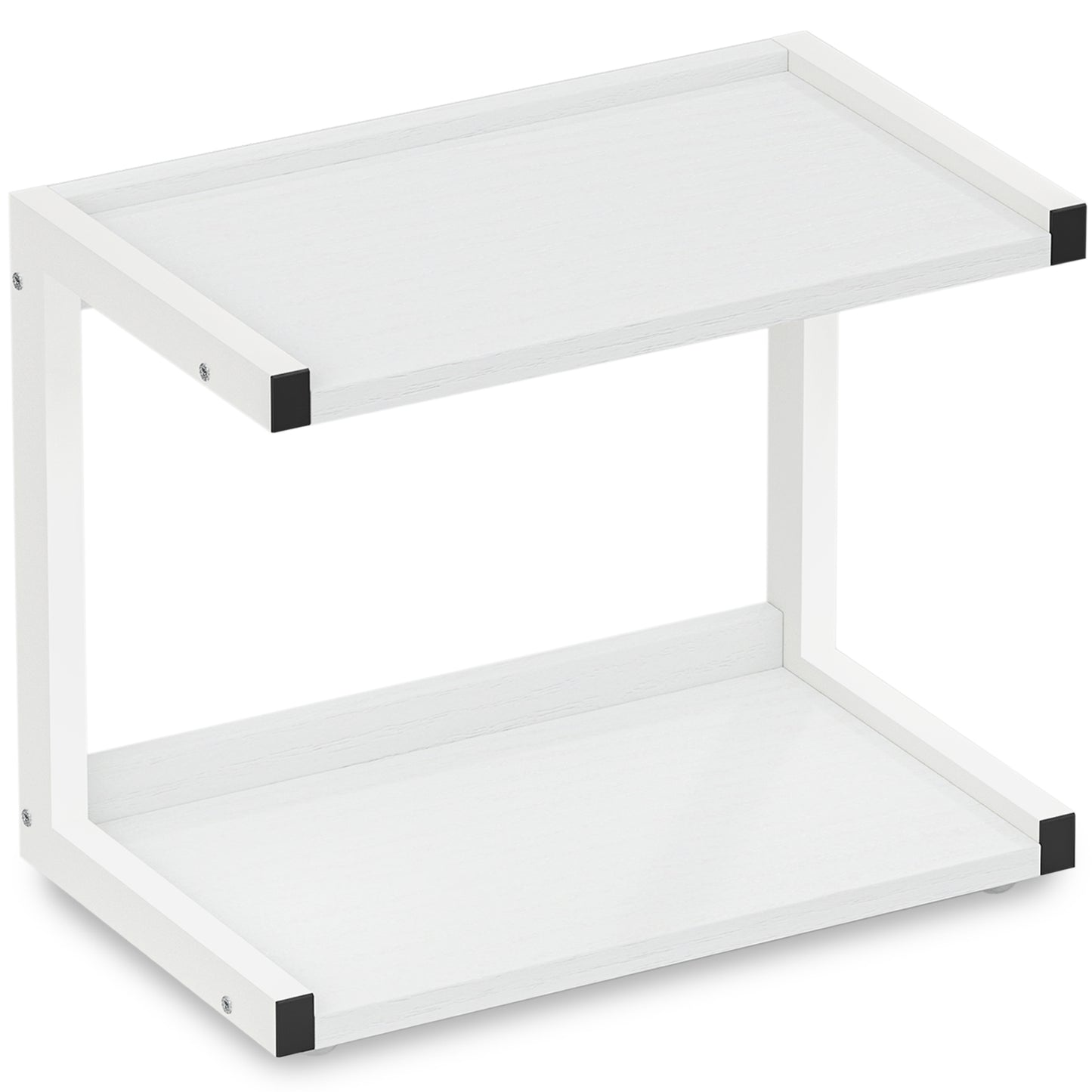 Counter Shelf Organizer Kitchen Spice Rack for Countertop White
