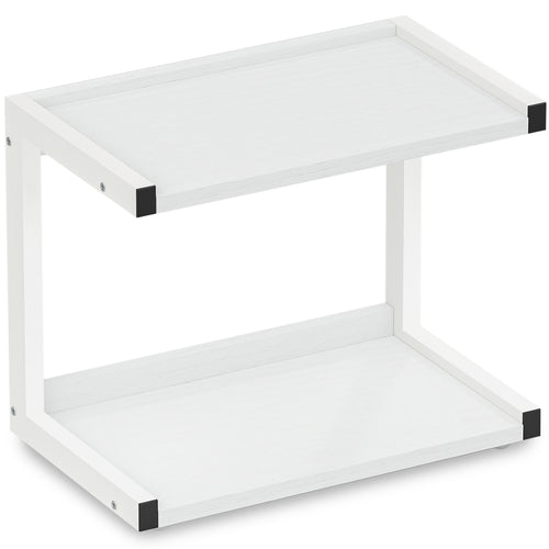 Counter Shelf Organizer Kitchen Spice Rack for Countertop White