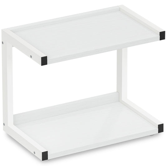 Counter Shelf Organizer Kitchen Spice Rack for Countertop White