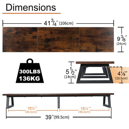 42 inch Large Dual Monitor Riser, Wood & Steel Desktop Riser Desk Organization. DS100
