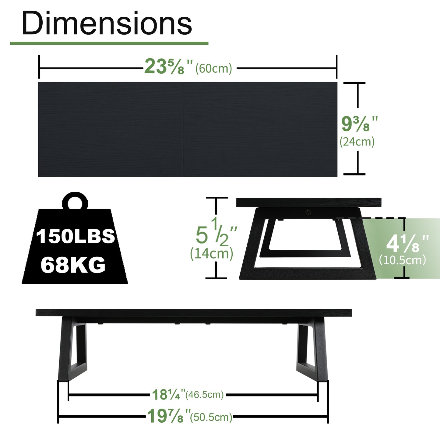 24 inch Dual Monitor Riser, Wood & Steel Desktop Riser Desk Organization. DS101