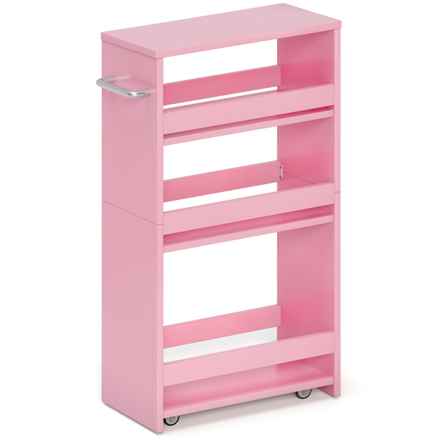 B2B 4-Tier Slim Storage Cart with Handles, Rolling Pull-Out Organizer. KS4