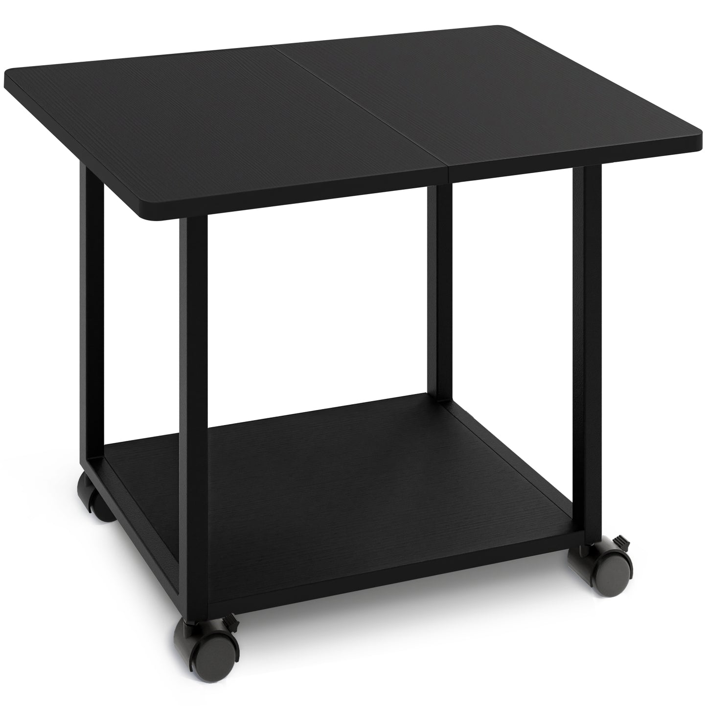 Large Under Desk Printer Stand with Storage Shelf Black