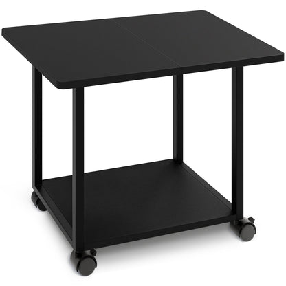 Large Under Desk Printer Stand with Storage Shelf Black