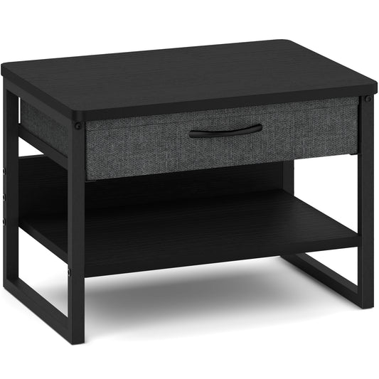 Printer Stand with Storage Drawer for Desk Black