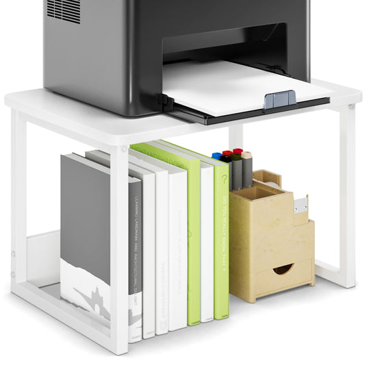 Printer Stand with Storage for Desk White
