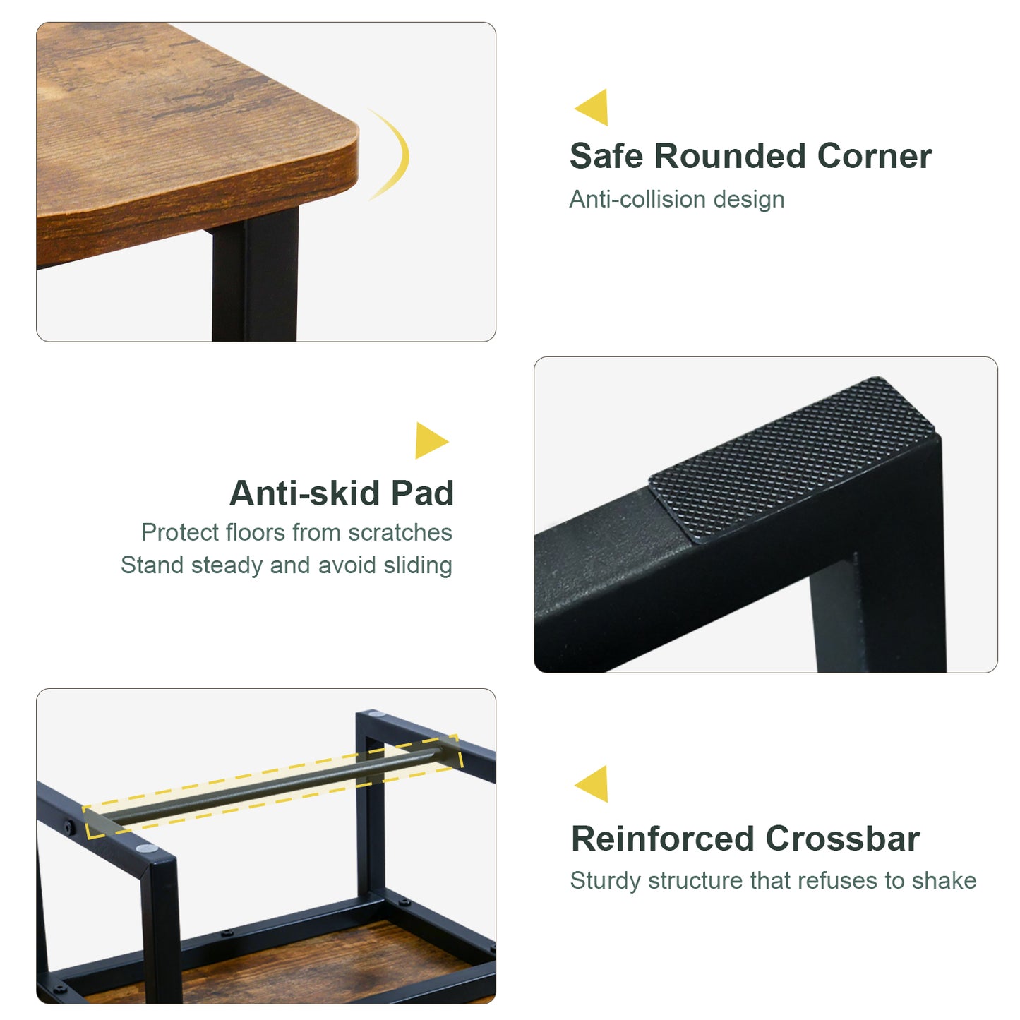 B2B Wooden&Metal Step Stool for Adults & Kids, 500 Lbs Capacity. SK400