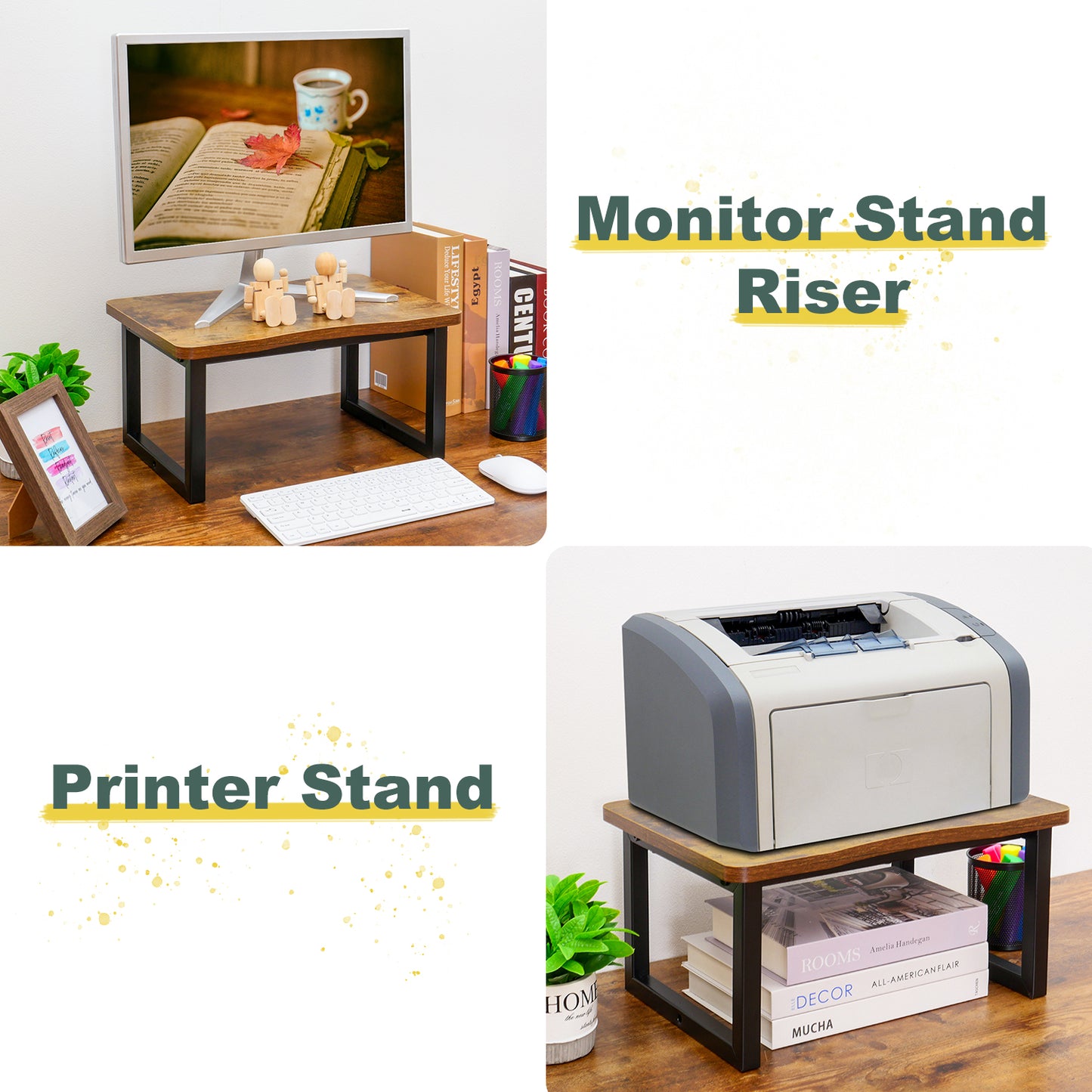 B2B Wooden&Metal Step Stool for Adults & Kids, 500 Lbs Capacity. SK400