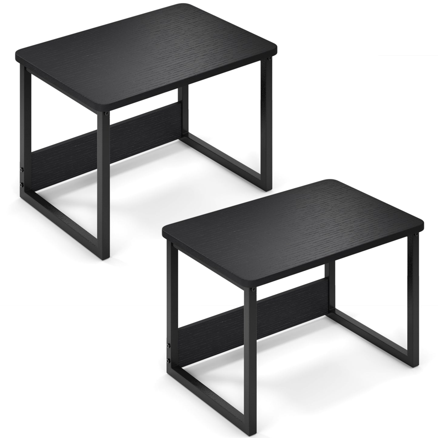 Shelf Organzier for Home/Office Printer Riser Under Desk Small Table Black