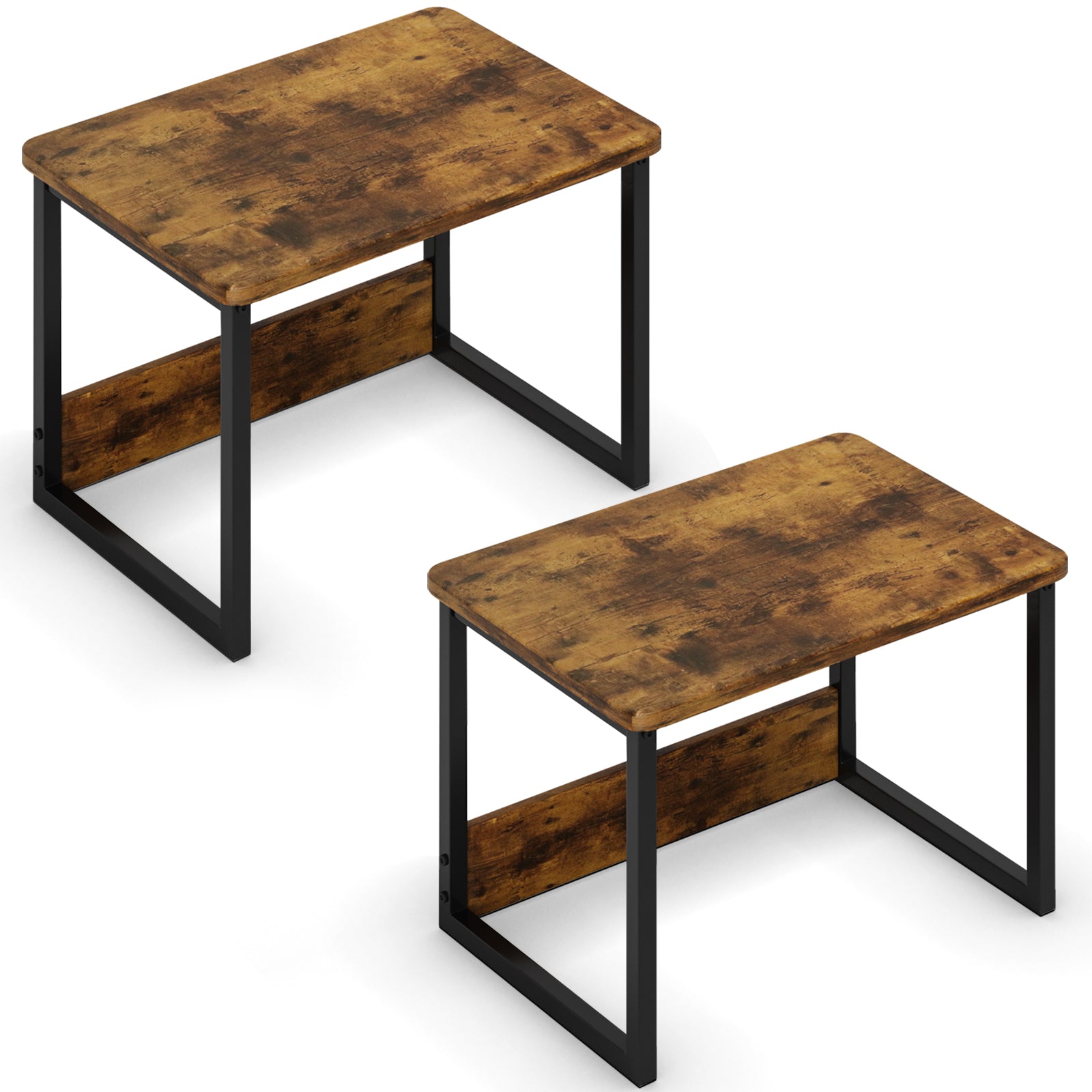 Shelf Organzier for Home/Office Printer Riser Under Desk Small Table Brown