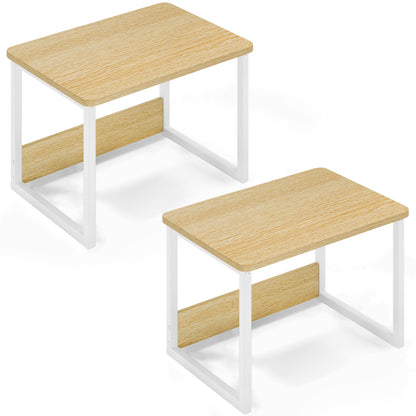 Shelf Organzier for Home/Office Printer Riser Under Desk Small Table Maple