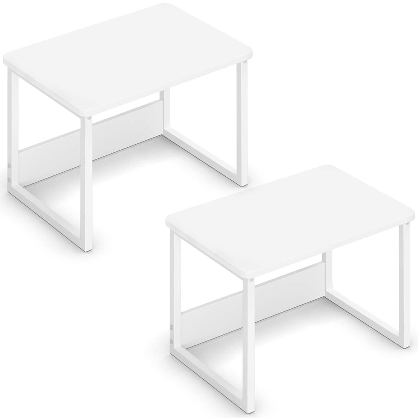 Shelf Organzier for Home/Office Printer Riser Under Desk Small Table White