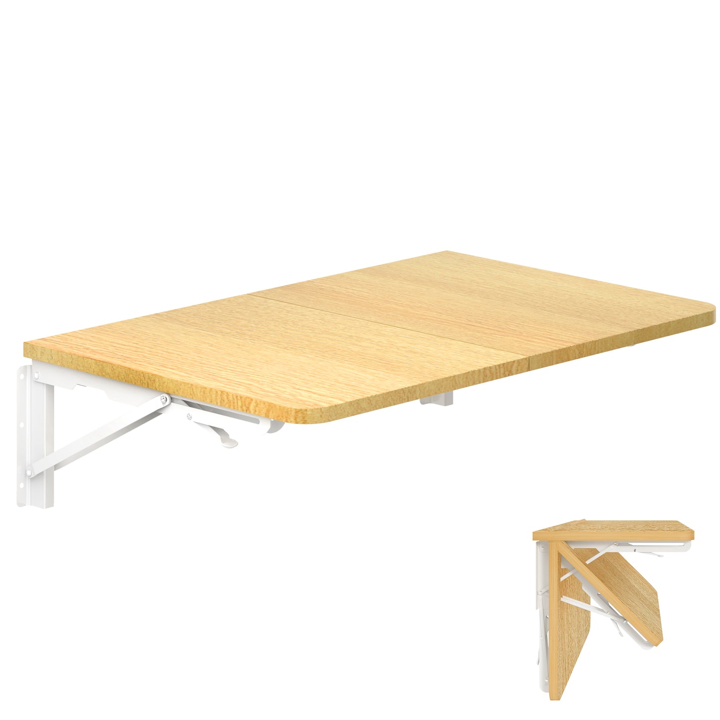 Small Spaces Laundry Shelf Wall Mounted Folding Table Maple