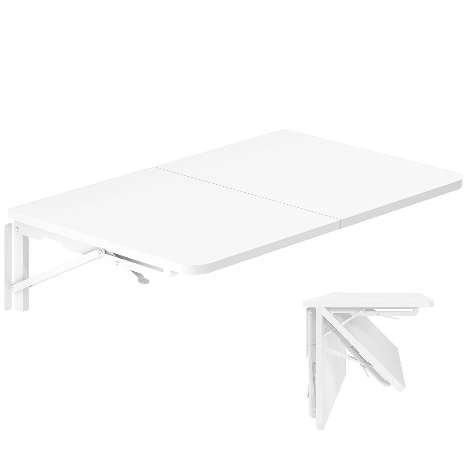 Small Spaces Laundry Shelf Wall Mounted Folding Table White