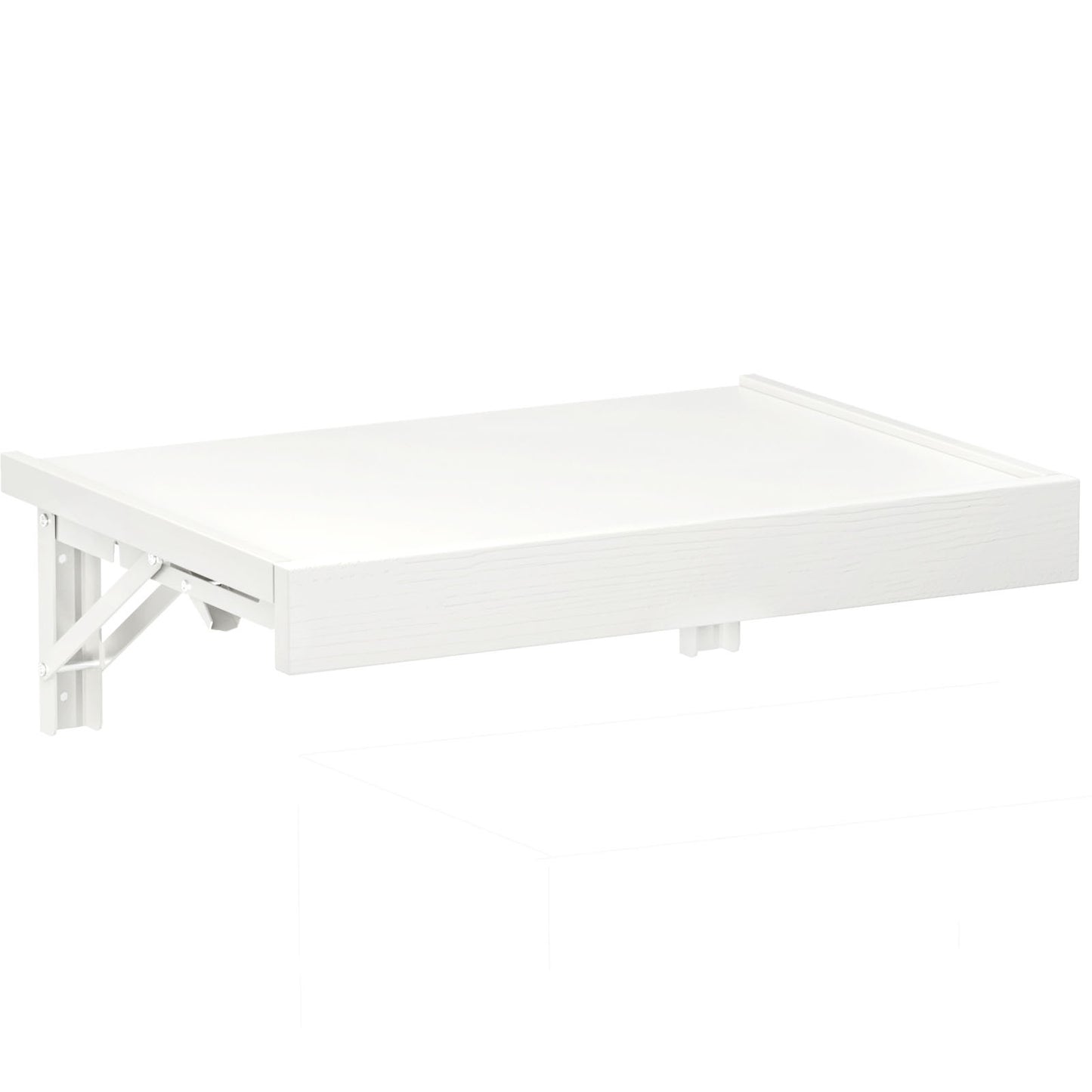 Space Saving Bed Side Tray Storage Wall Mounted Folding Bedside Shelf White