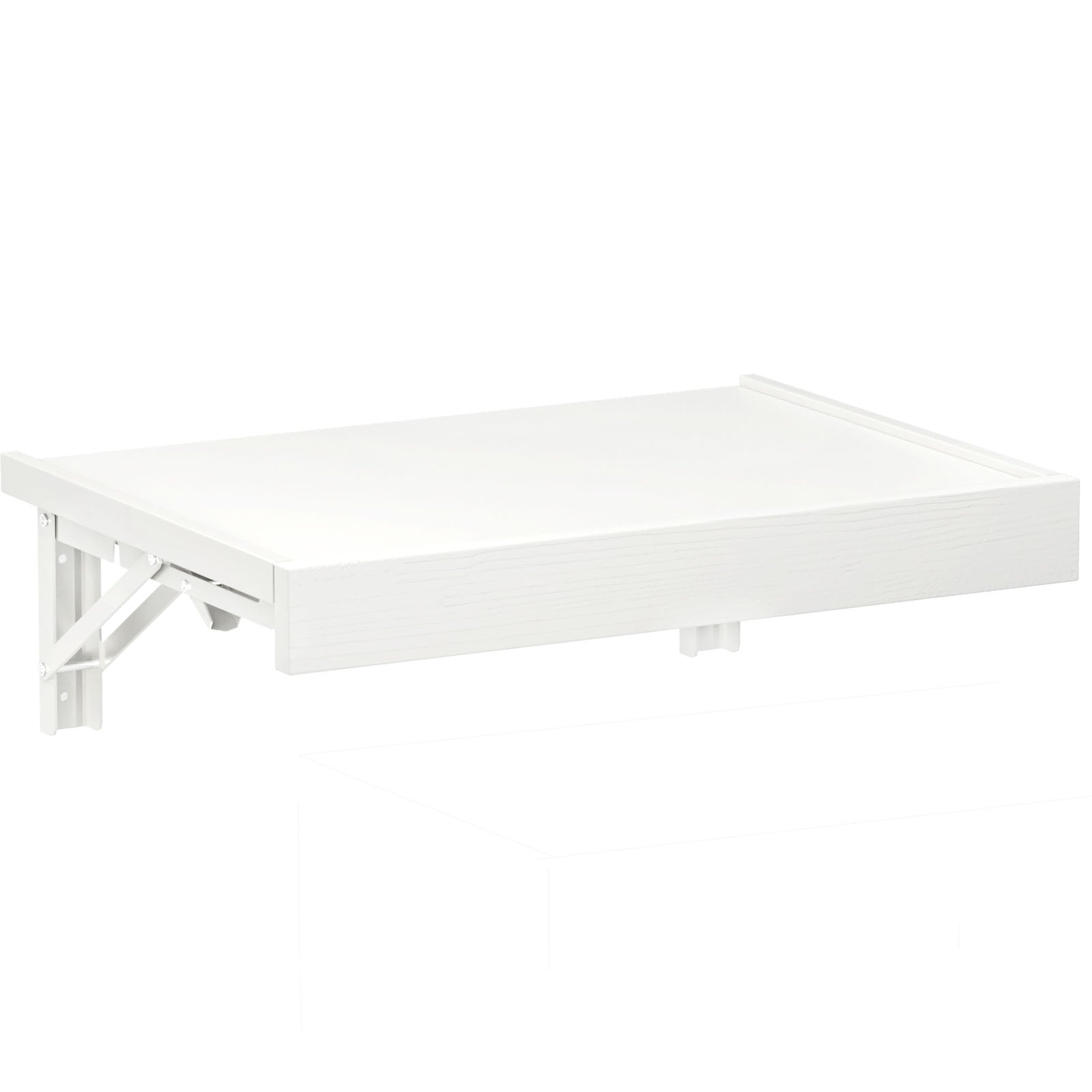 Space Saving Bed Side Tray Storage Wall Mounted Folding Bedside Shelf White